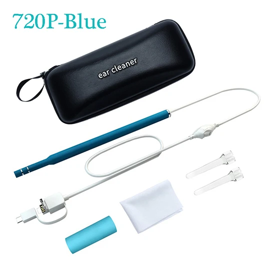 Blue-720P 720P HD ушной эндоскоп 3 в 1 USB ушной эндоскоп для Android Windows Mac визуальная Ушная Ложка Мини камера Умный ушной очиститель - Цвет: Blue-720P