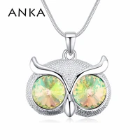 anka austrian owl crystal pendant necklace with snake chain fashion trendy hot sale crystals from austria 115820