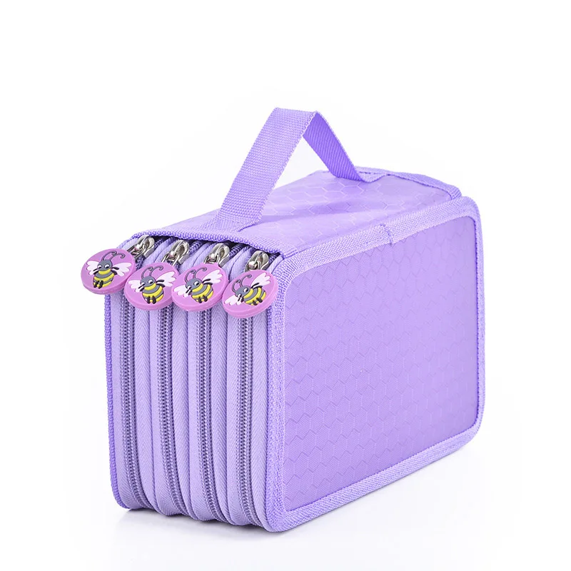 Cute Kawaii Penalties School Pencil Case 36/48/72 Holes Penal Pencilcase 3/4 Layers Multifunction Large Pen Box Stationery Pouch - Цвет: Синий