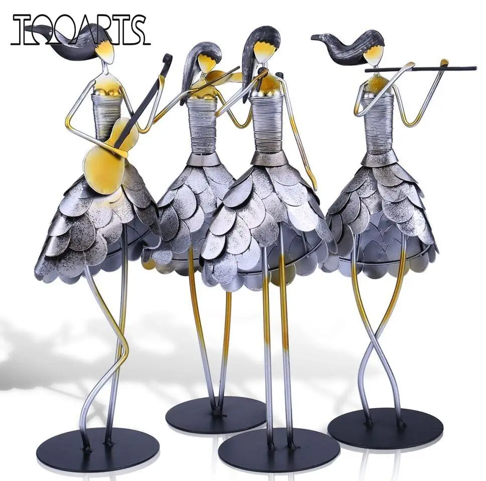 Tooarts Поющая девушка металлическое искусственное украшение для дома Экологичная