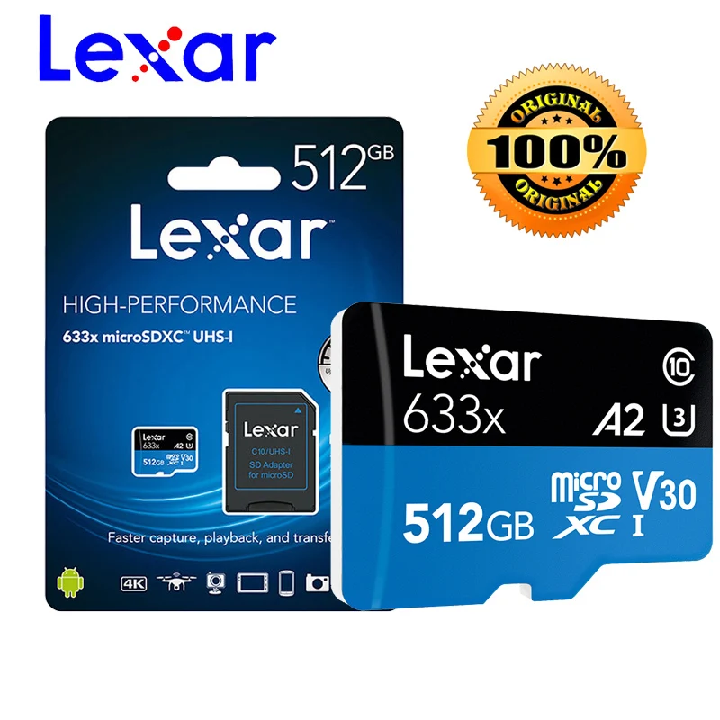 Lexar TF micro sd 16 Гб оперативной памяти 32 встроенной 64 GB class10 633x карта 512 ГБ 128 256 max95m/s