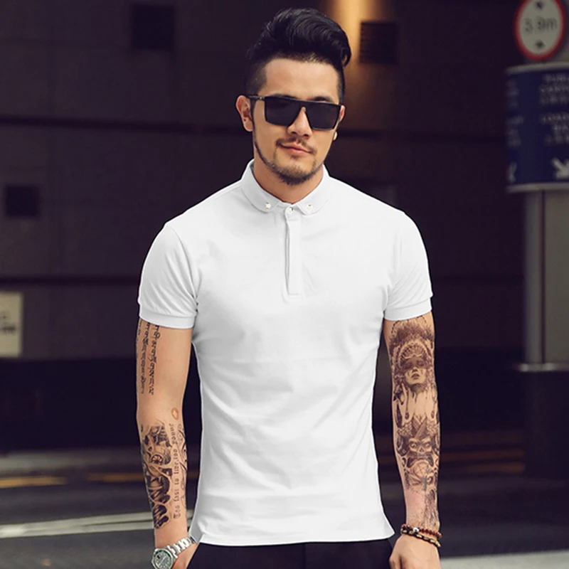 2017 мужские летние повседневные хлопковые рубашки поло с коротким рукавом