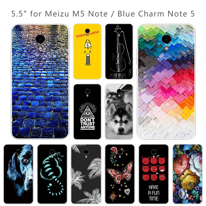 Чехол для Meizu M5 Note мягкий прозрачный силиконовый чехол из ТПУ Blue 5 Note5 Brick Road чехлы