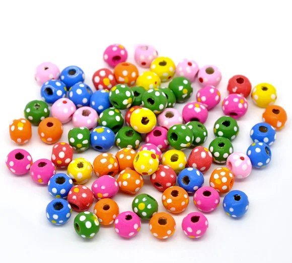 Круглые деревянные бусины DoreenBeads 10x9 мм в упаковке 35 шт. новинка 2015 | Украшения и