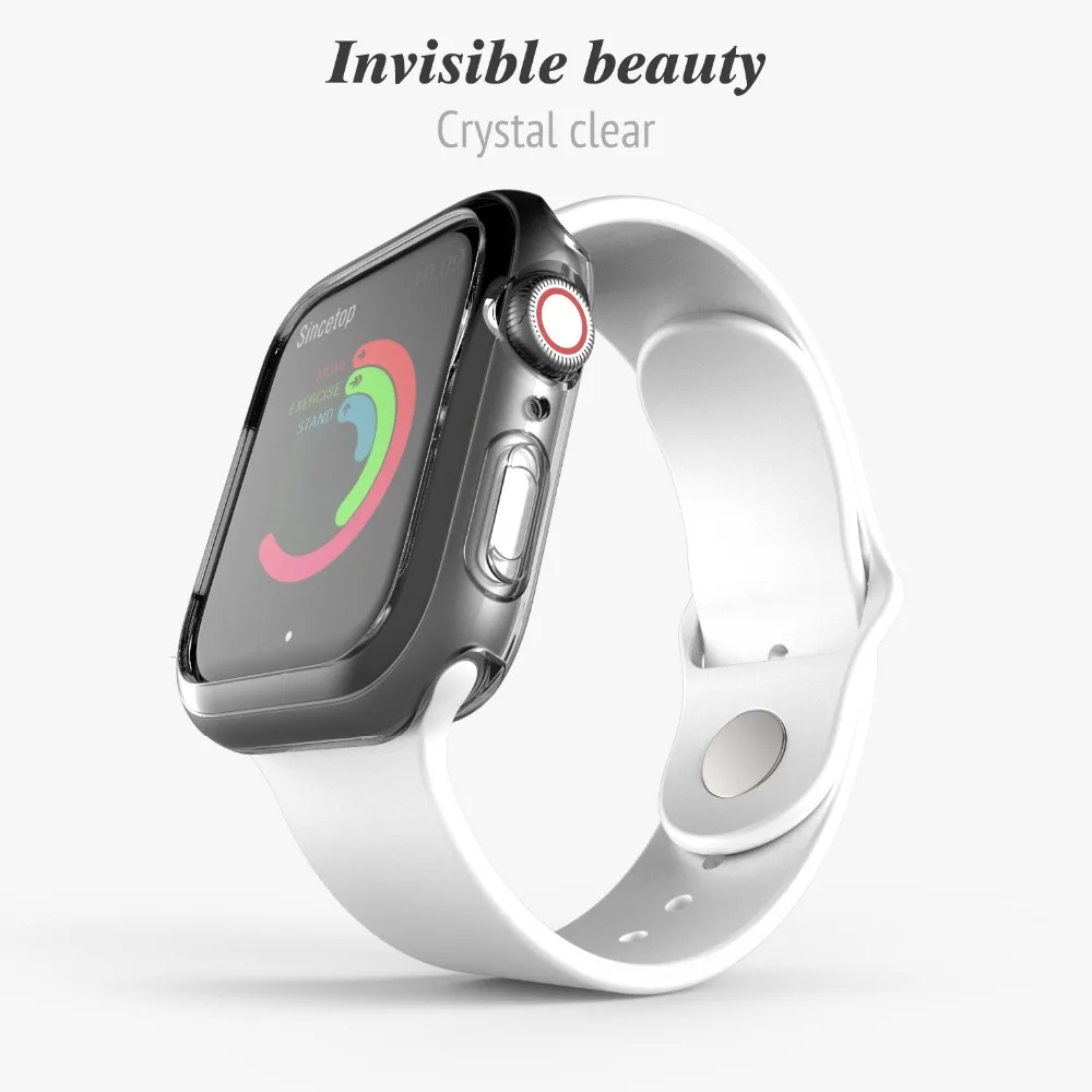 Силиконовый чехол для Apple Watch series 4 44 мм 40 мягкий iWatch Универсальный Ультратонкий