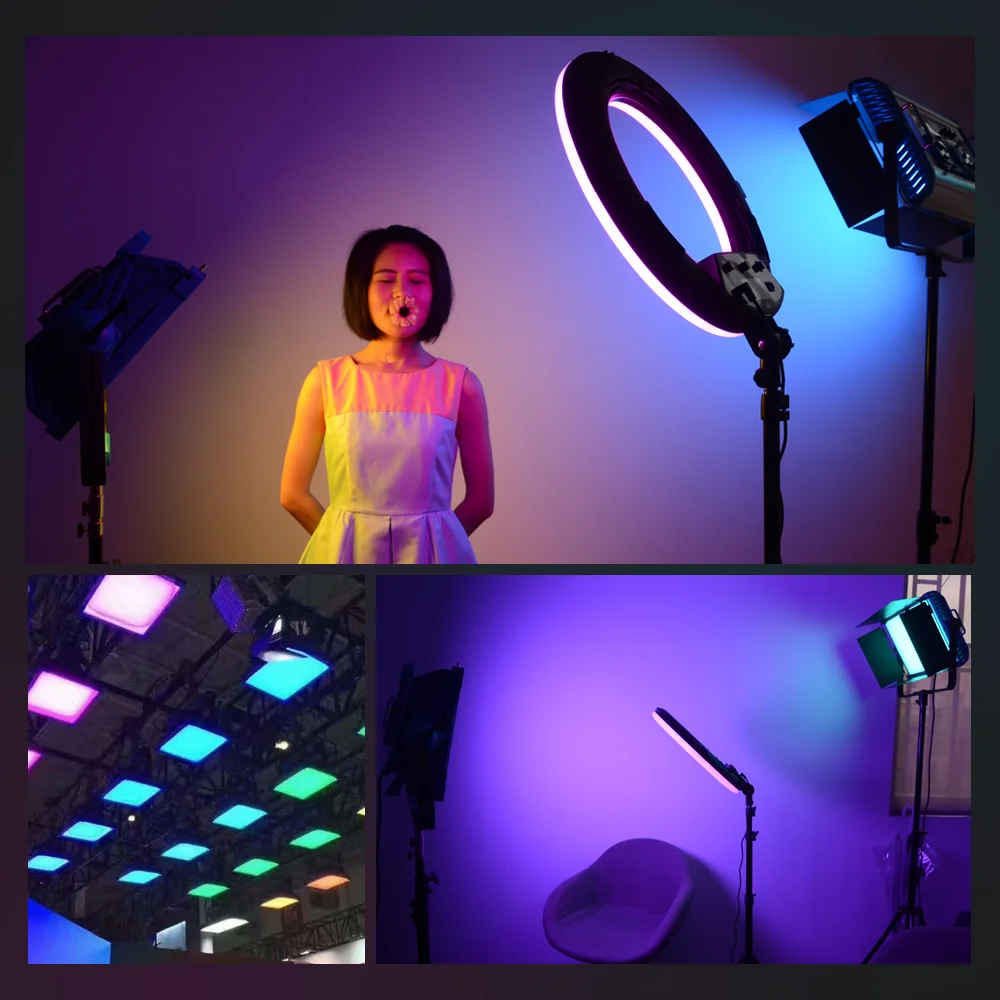 Yidoblo AI-3000C 300W RGB Светодиодный светильник приложение и пульт дистанционного управления Управление мягкий светодиодный светильник 12 эффекта фотографической вспышки набор опорное освещения для студийной видеосъемки easyrig