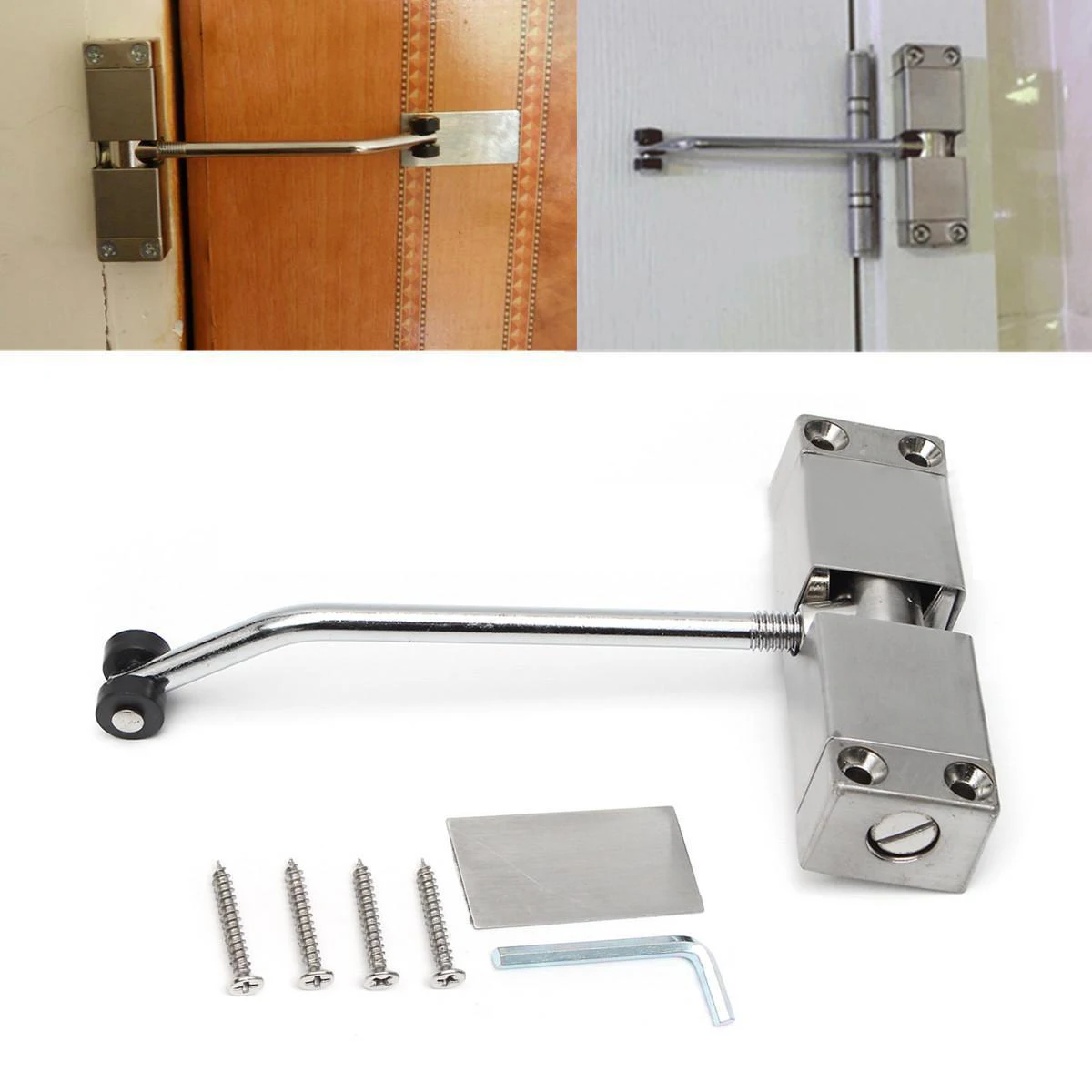 

Automatic Mounted Spring Door Closer Stainless Steel Adjustable Surface Door Closer 160x96x20mm
