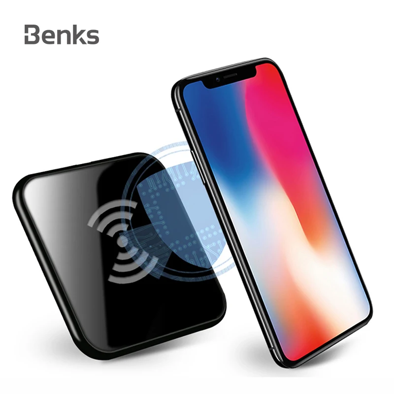 Benks 10 Вт Qi Беспроводной зарядного устройства для iPhone Xs Max Xr X 8 Plus зеркальная