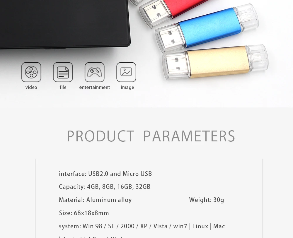 Смартфон планшетный ПК USB флэш-накопитель 64 ГБ флеш-накопитель, OTG 32 ГБ 16 ГБ 8 ГБ 4 ГБ usb запоминающий диск USB 2,0 Флешка для телефона