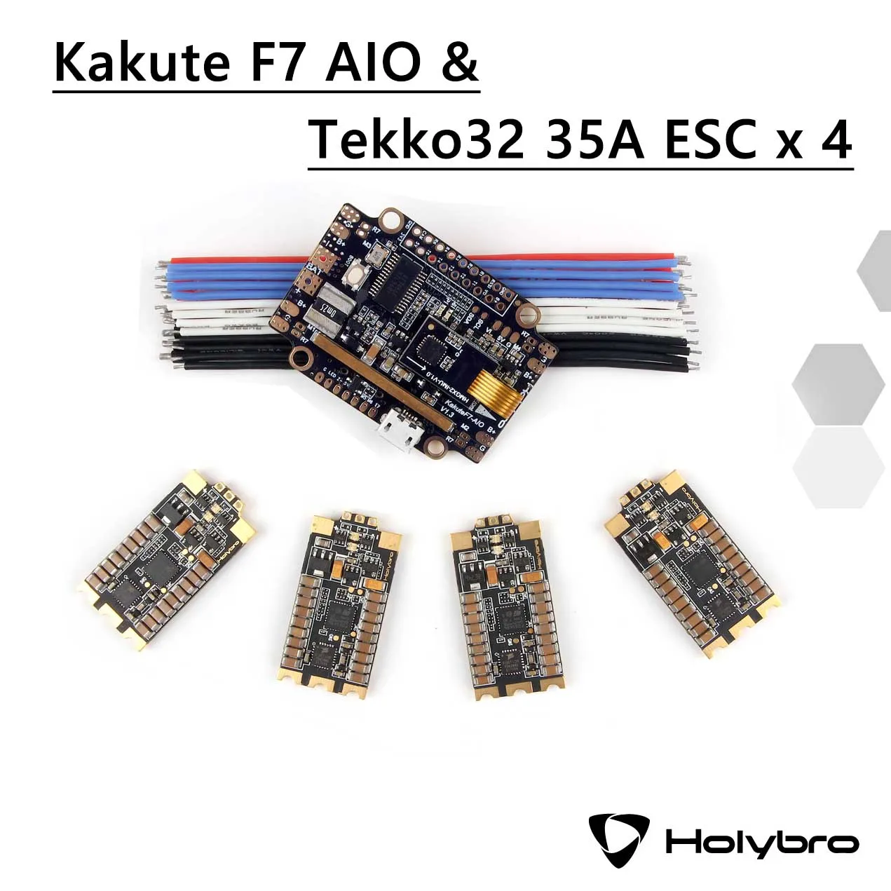 Holybro Kakute F7 V1.5 FC и Holybro Atlatl HV V2 5,8G/видеопередатчиком и Holybro Tekko32 4-в-1 35A ESC комбо для FPV RC - Цвет: F7AIO and 4PCS ESC