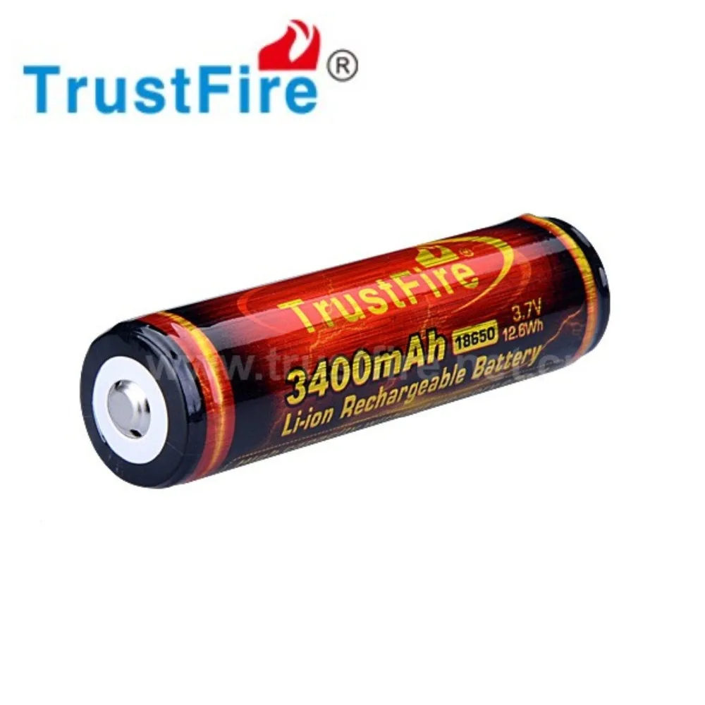 Литий-ионная аккумуляторная батарея TrustFire 2 шт. 3400 мАч 3 7 В 18650 высокой емкости с