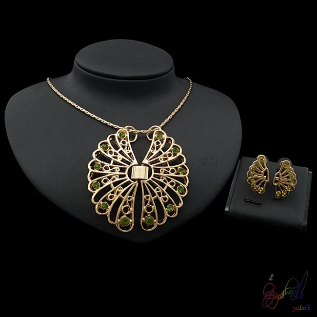 Yulaili 2017 New Model Indian Bridal Fashion Gold Color Plated High Quality Trendy Round Design Cubic Zircon Ladie Jewellery Set | Украшения