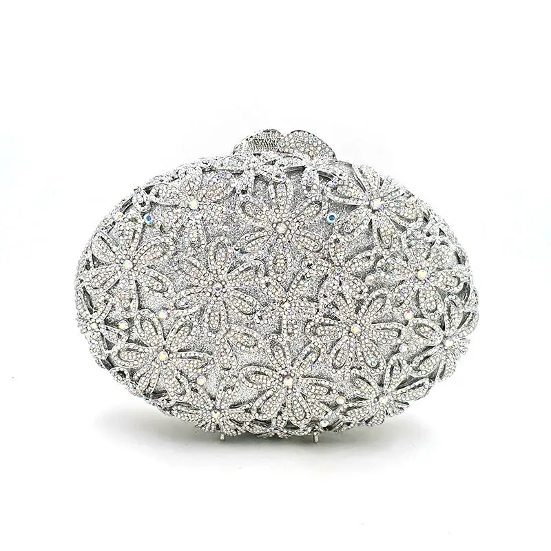 Color 6 AB crystal Нигерийская Сумочка для невесты, свадебной вечеринки, женская сумочка для вечеринки, сумочка с бриллиантами, роскошный цветной клатч с кристаллами, элегантный кошелек с цветами и кристаллами - Цвет: Color 6 AB crystal
