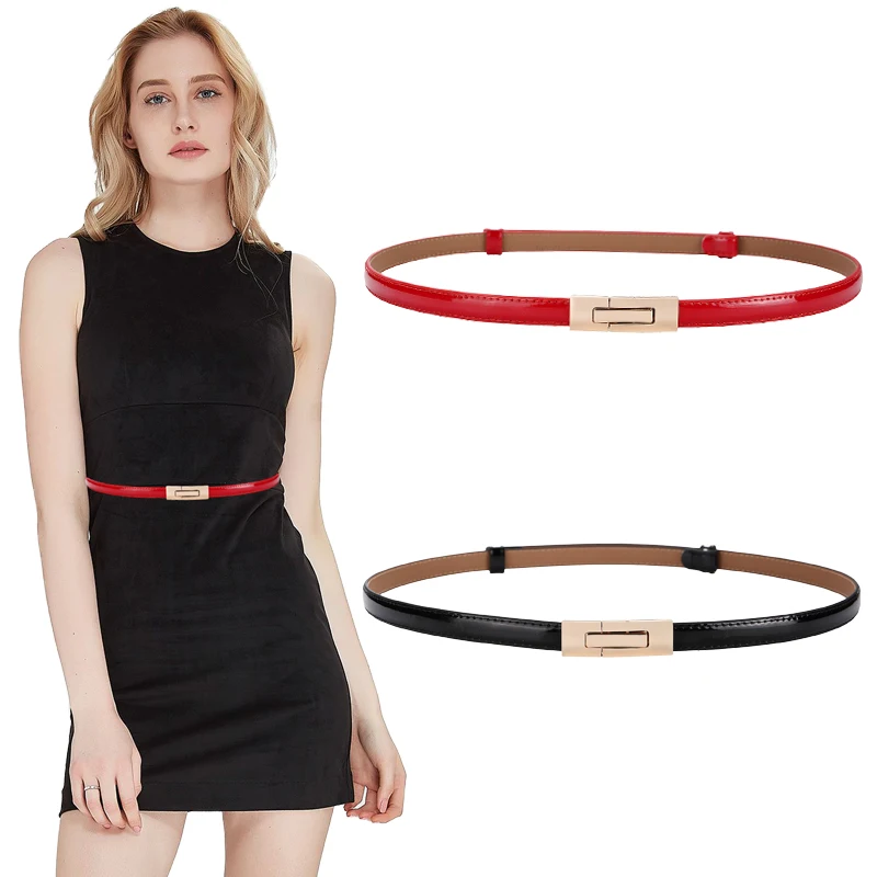 Ремень из искусственной кожи Женский Модный Повседневный тонкий пояс в простом