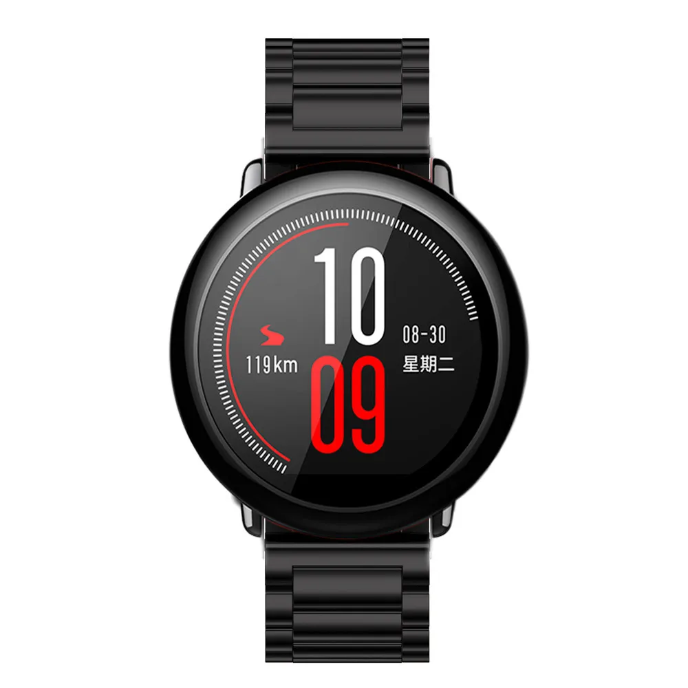 5в1 Браслет Для Xiaomi Huami Amazfit pace умные часы с ремнем+ Защитное стекло для экрана металлический Миланский пояс из нержавеющей стали
