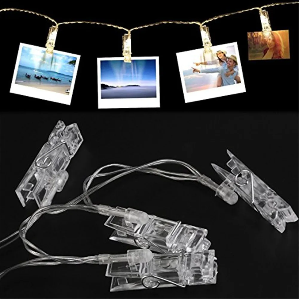 3xAA Battery Powered 1Meter 10LED 2Meter 20LED clip string lights Indoor Outdoor Decoration rope for Party / birthday | Лампы и