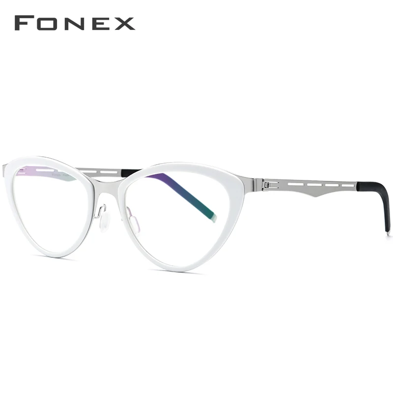FONEX ацетатная оправа для очков, женские очки кошачий глаз по рецепту, очки для близорукости, оптическая оправа для женщин, кошачий глаз, очки без винтов