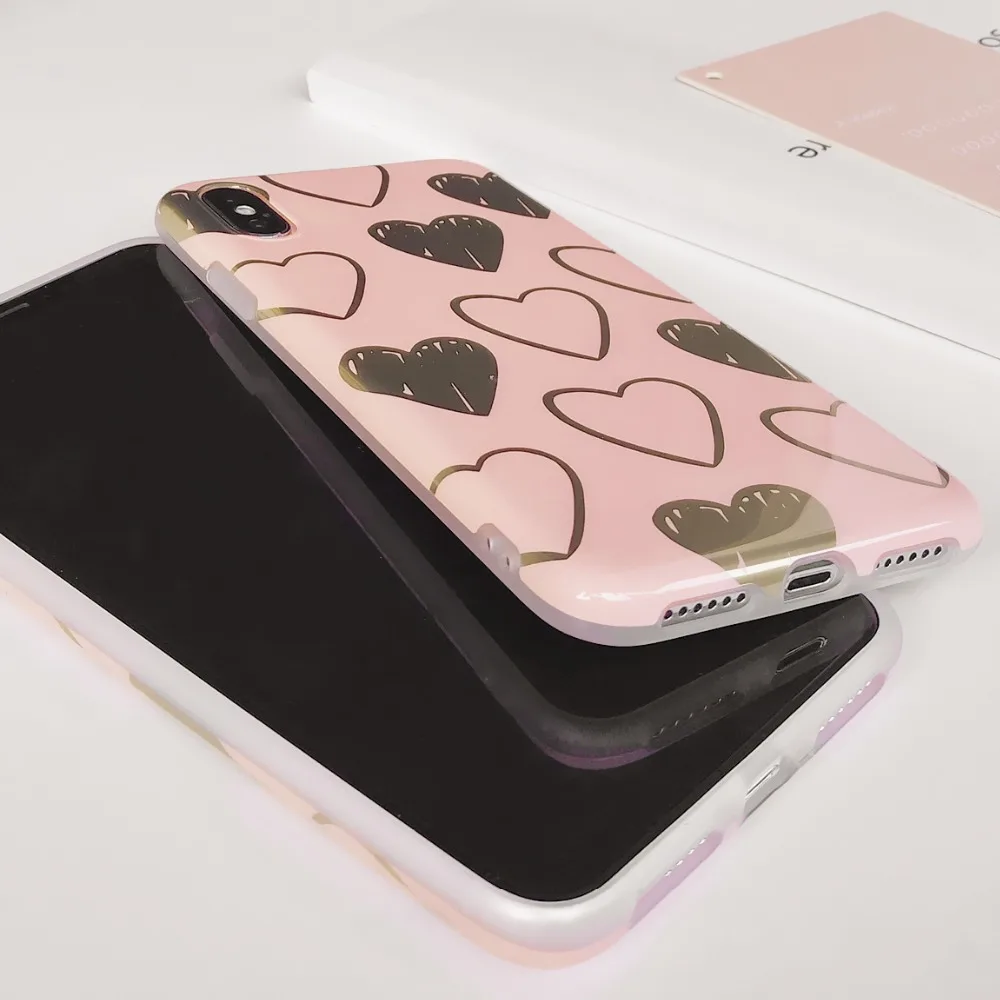 Oryksz милая Мода любовь Сердце Силиконовый мягкий телефонный чехол для iPhone 6 6s 7 8