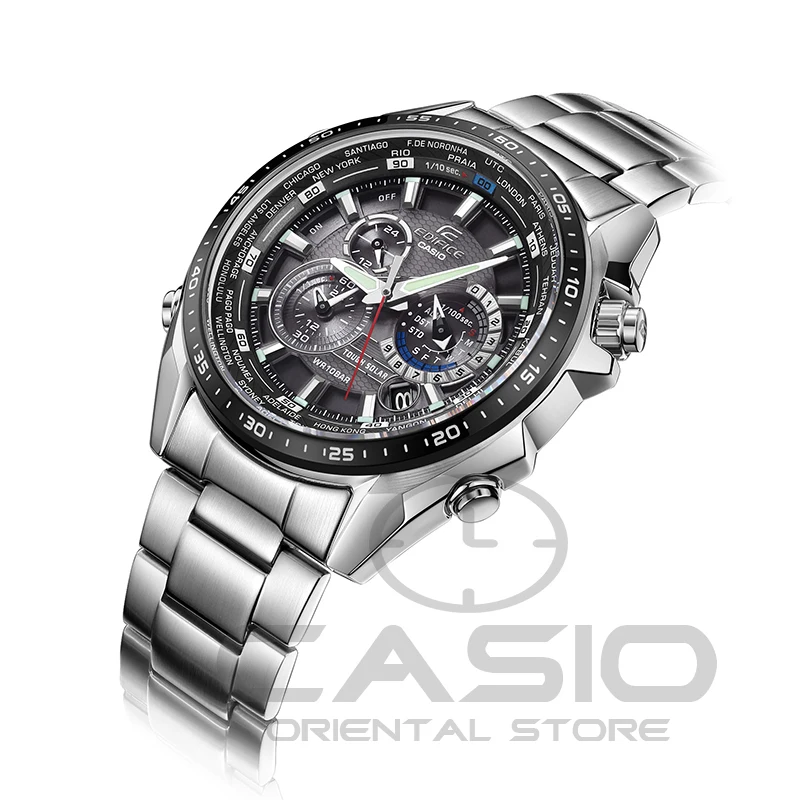 Casio Часы солнечной энергии Водонепроницаемый Сталь группа наручные часы Relógio