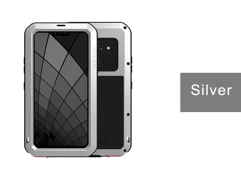 Silver Металлический прочный защитный чехол для LG G8s ThinQ, ударопрочный корпус с стеклянной крышкой Gorrila LG G8s ThinQ - Цвет: Silver