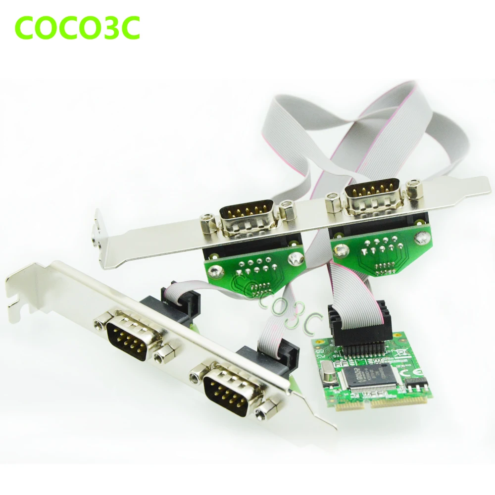 

High quality Mini PCI Express 4 Serial ports Controller card mini PCIe to DB9 RS232 Adapter Card mini PCI-E COM Card MCS9904
