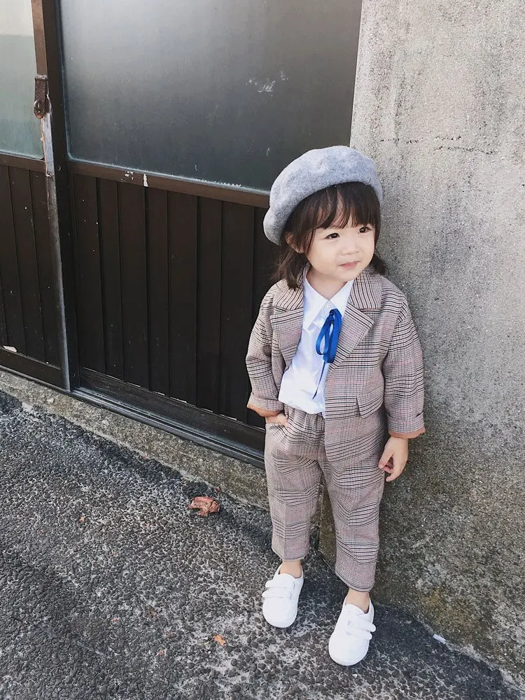 Демисезонный детский блейзер для девочек повседневные рубашки в клетку куртка