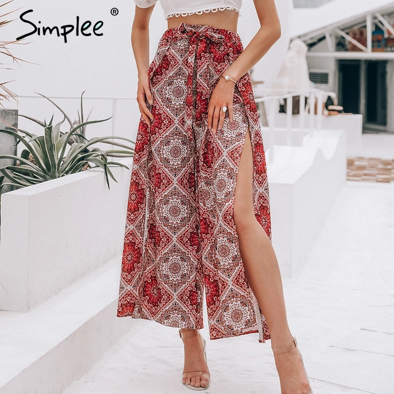Женские штаны Simlee с цветочным принтом привлекательные высокой талией в стиле