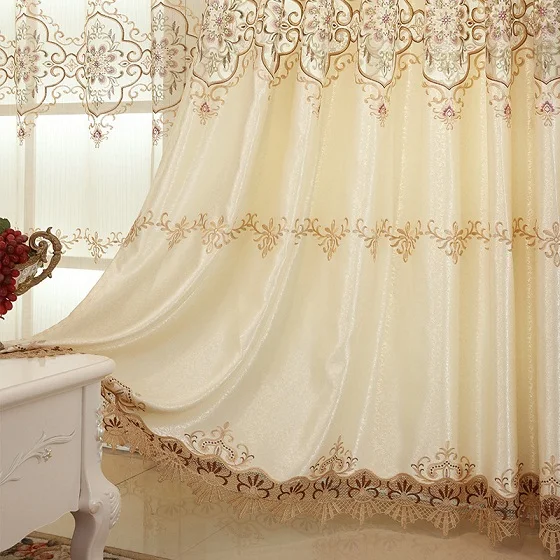 Curtains Простые жаккардовые вышитые полиэстер ткань шторы тюль для гостиной шторы для спальни, кухни подзор шторы домашний декор - Цвет: Curtains
