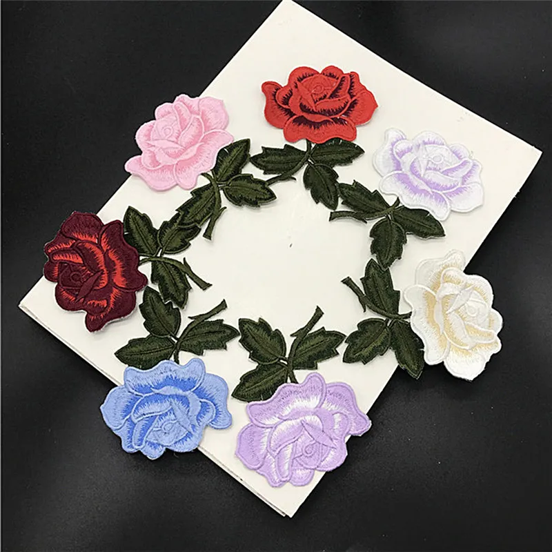 Новинка 1 шт. нашивка с вышитыми розами для одежды аппликация железом милая