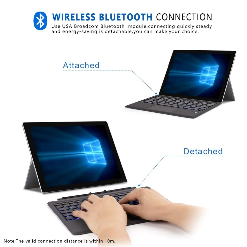 Чехол Megoo Surface Pro 6 Type тонкая Беспроводная Bluetooth клавиатура с тачпадом для Microsoft