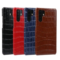 luxury crocodile skin pattern genuine leather back case for huawei p30 pro original real leather cover for huawei p30 pro cases