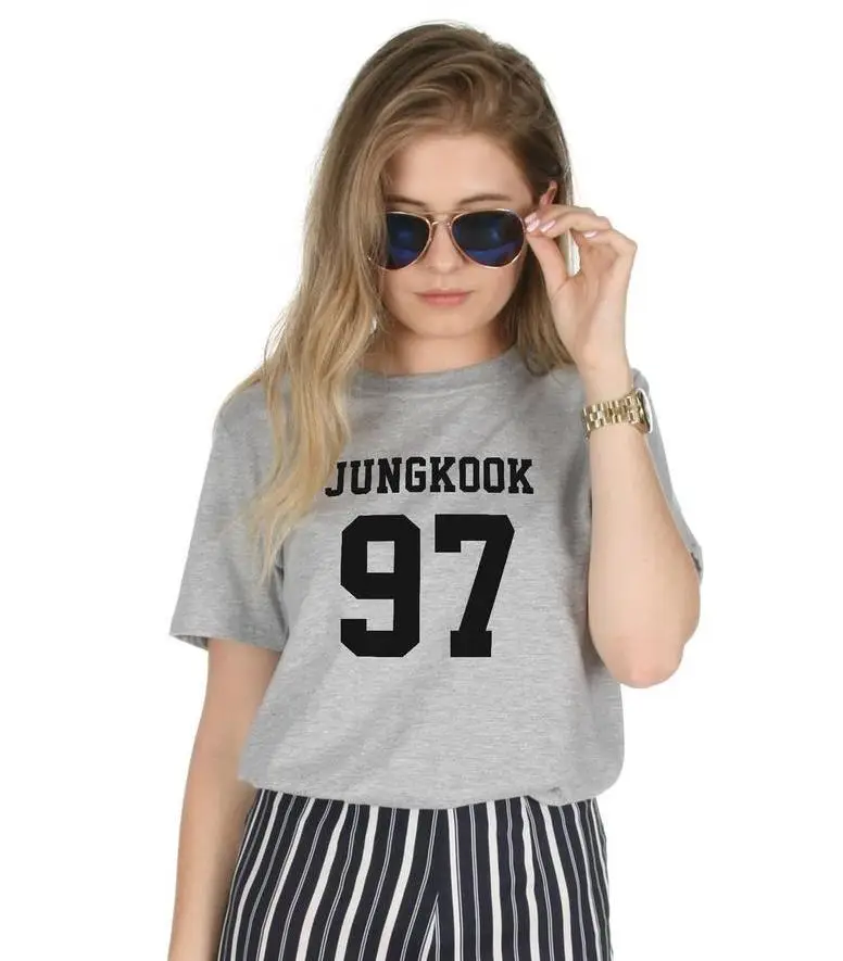 Jungkook 97 женская футболка Повседневная хлопковая хипстерская забавная для леди Yong