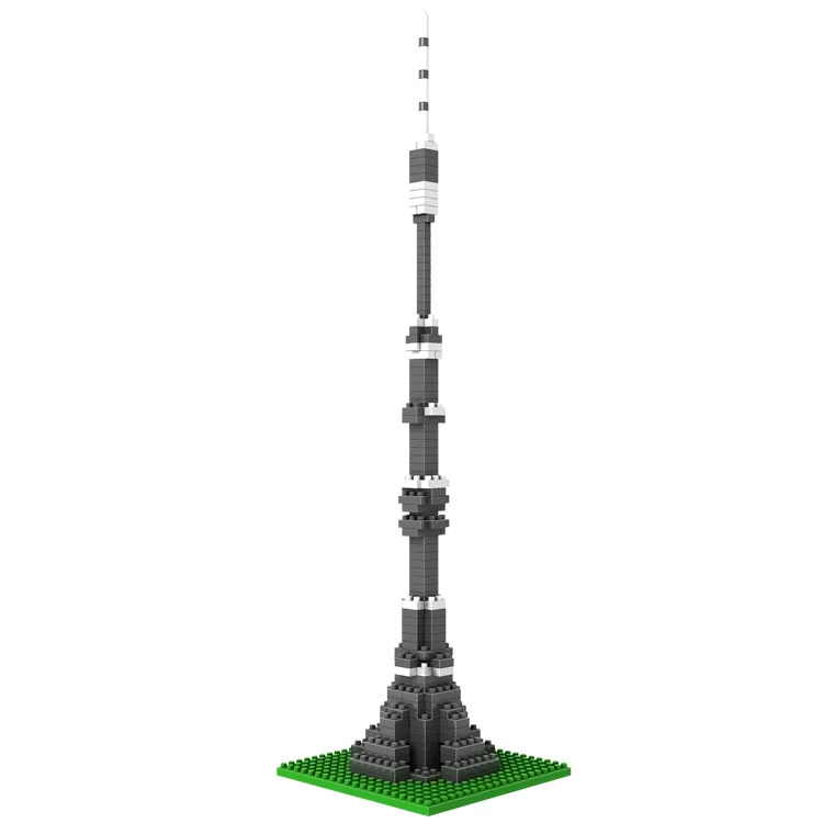 LOZ Diamant блоков Останкинская Tour Jouets Архитектура Modele d'assemblage де строительства Ville