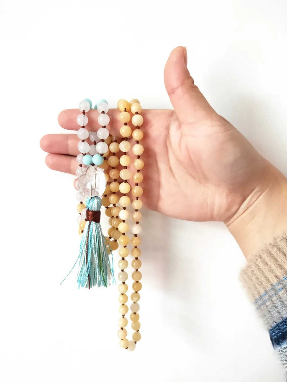 

108 Mala ожерелье из бисера женское ожерелье с узлом Mala Beads 108 буддистское медитационное ожерелье с кисточкой Молитвенное ожерелье s