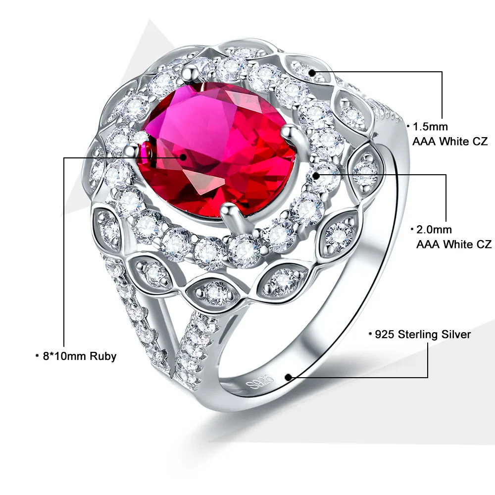 Jrose кольца для помолвки свадьбы годовщины 3.1CT 100% Стерлинговое Серебро 925 пробы