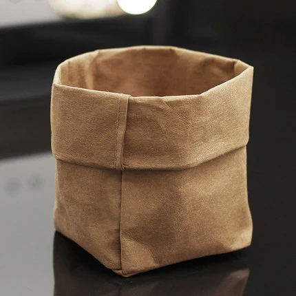 Kraft paper Многофункциональное хранение кистей для макияжа, корзина, винтажная крафт-бумажная подставка для ручек, офисный стол, цветочные горшки, косметичка - Цвет: Kraft paper