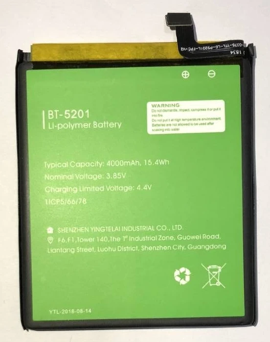100% оригинальная запасная BT 5201 Leagoo Power 2 Pro батарея 4000 мАч для смартфона