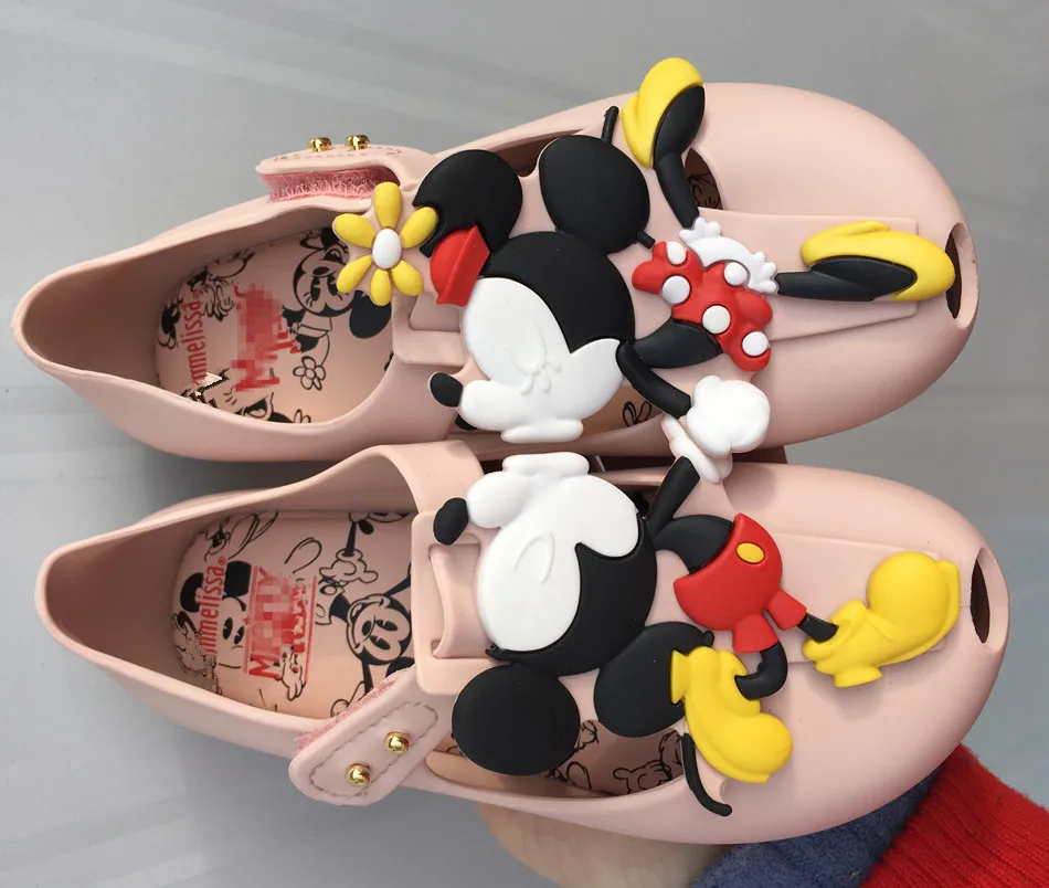 Melissa 2019 Sumeer прозрачные сандалии для девочек с Микки Маусом двойные детские