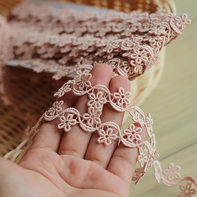 

1.5cm or 0.59inch wide-2Yards/lot Pink + red Embroidery Lace Trim for Bridal,Wedding Gown, lovely !!