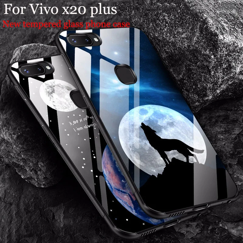 Чехол из закаленного стекла для Vivo X20 plus чехол X20plus X 20 задняя крышка модное