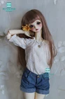 Одежда для куклы BJD, платье для девочек 13, BJD DD SD10, модная одежда для кукол, рубашка на подтяжках + джинсовые шорты