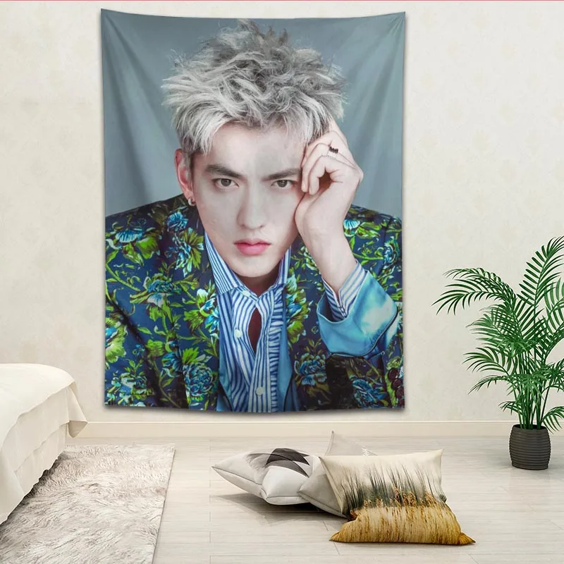 14 Изготовленный На Заказ Kris Wu Печатный креативный коврик для гостиной, спальни, фоновая стена, ткань вешается на стену, маленькая свежая - Цвет: 14