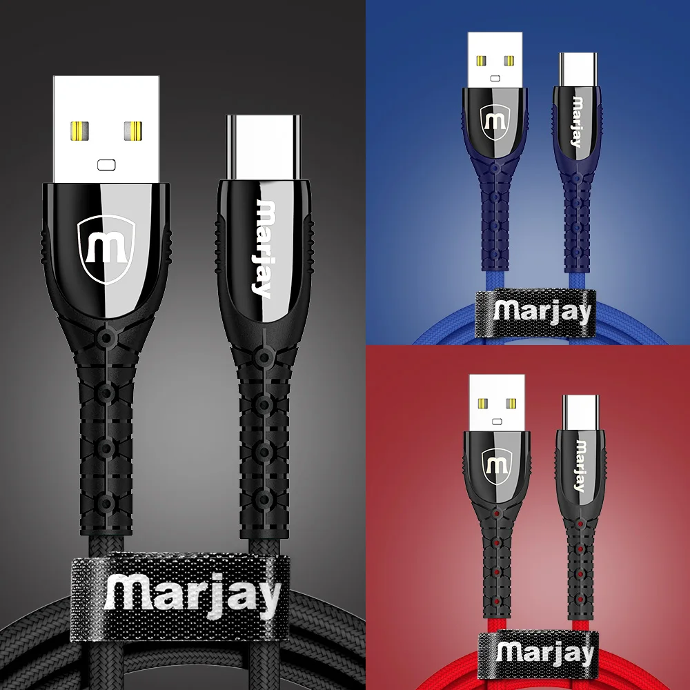 Кабель Marjay USB Type-C для Samsung Galaxy S10 S9 S8 Plus Xiaomi 3A Быстрая зарядка | Мобильные телефоны и