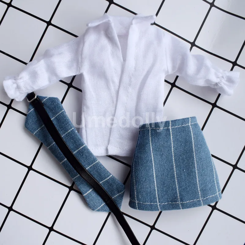 1 комплект модной кукольной юбки ICY Blyth + белая рубашка пояс одежда для Azone Licca куклы