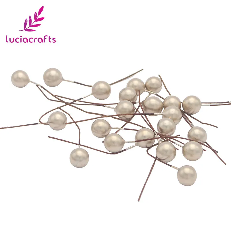 Lucia crafts 50 шт./лот мини пластиковые поддельные металлические цветные Ягоды Искусственные цветы DIY Рождественский подарок украшения для дома A0602