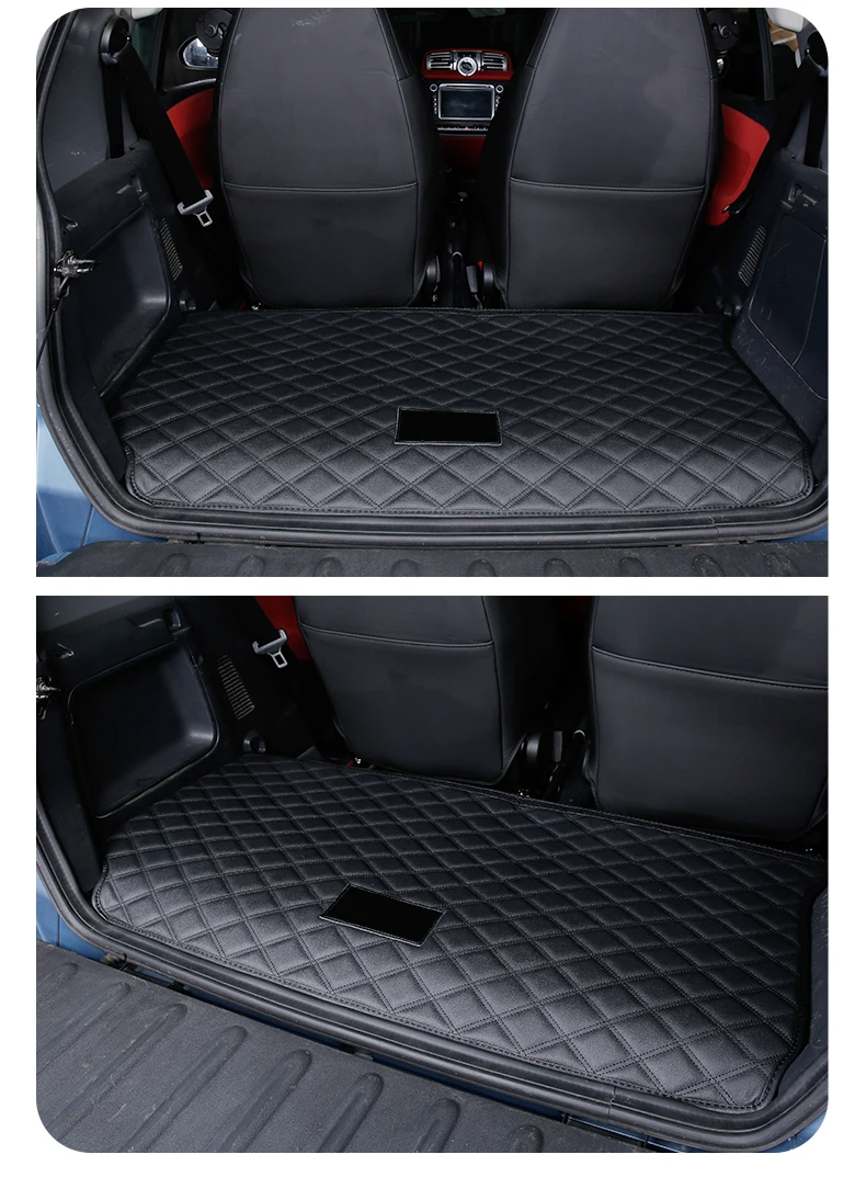 Lsrtw2017 волокна кожи багажник автомобиля коврик для smart fortwo 2007 2008 2009 2010 2011 2012 2013