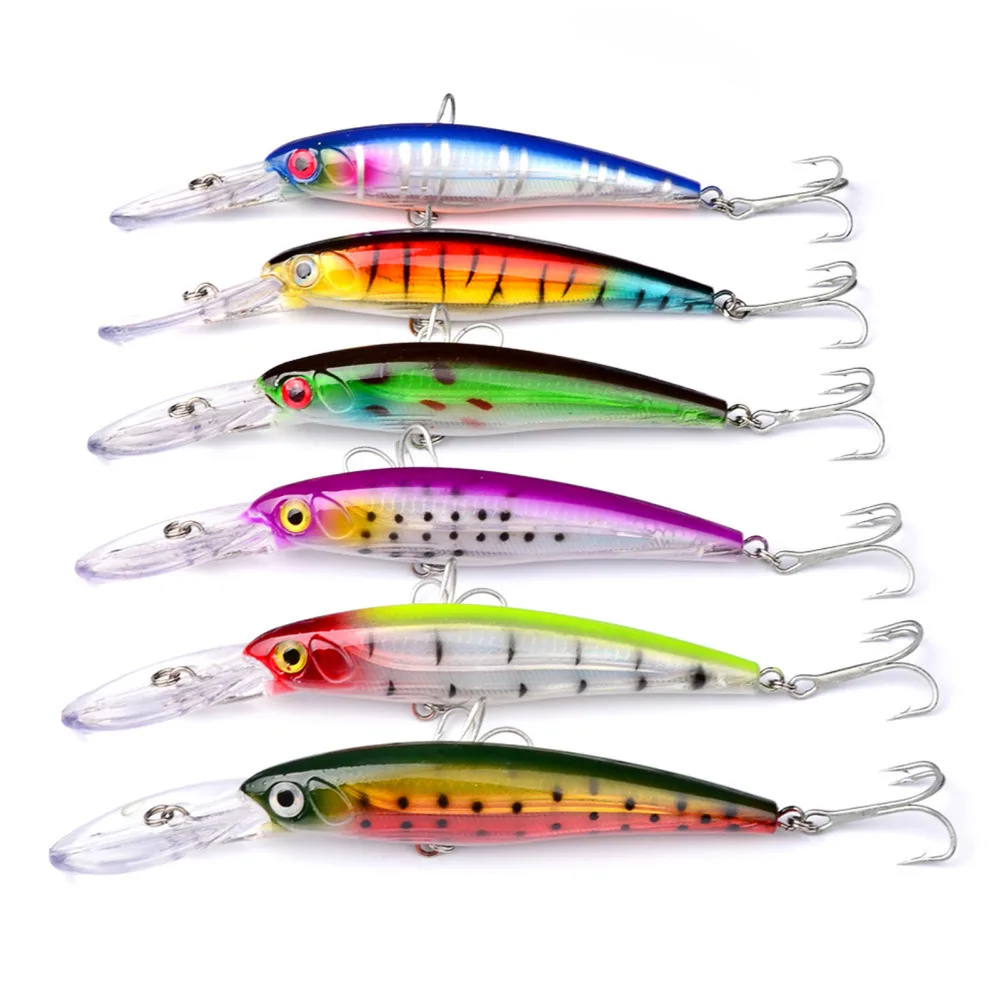 

5PCS Sea Fishing Fish Bass Saltwater Big Minnow lure hook baits 16.5cm/33g