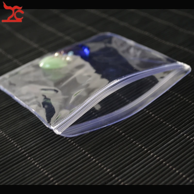 200 шт. прозрачный ПВХ пакет на молнии синий самозапечатывающийся пластиковый