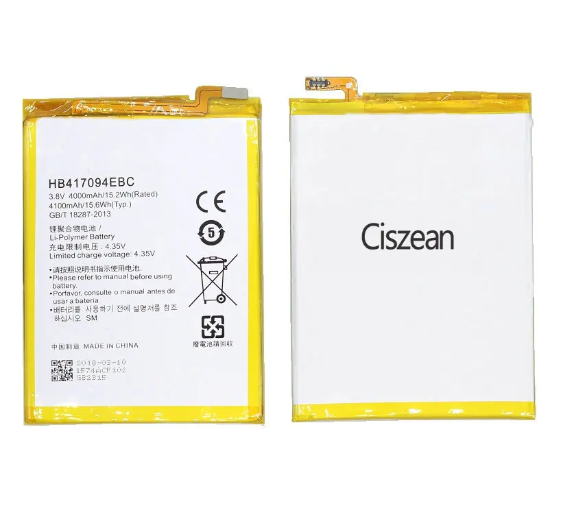Ciszean 1x новый 3 8 V 4000mAh HB417094EBC телефонный Сменный аккумулятор для Huawei Ascend Mate 7 MT7 TL00 TL10