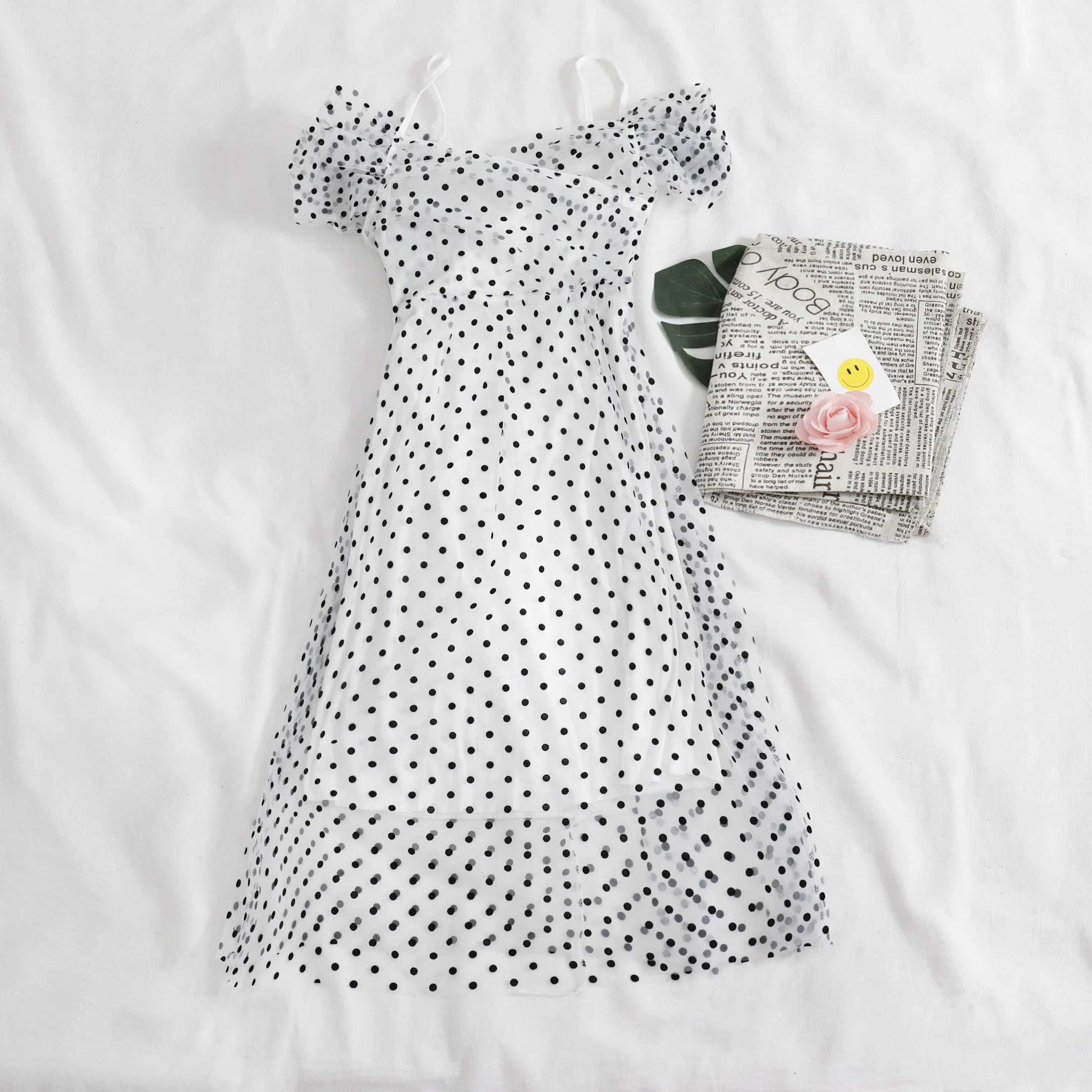 Платье на петельках 2019 стиль Новинка в стиле ретро корейский с завышенной талией